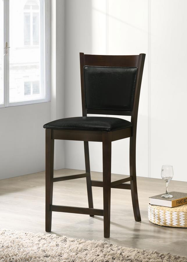 Jaden - Upholstered Counter Chair (Set of 2) - Black And Espresso - JaxCo Furniture