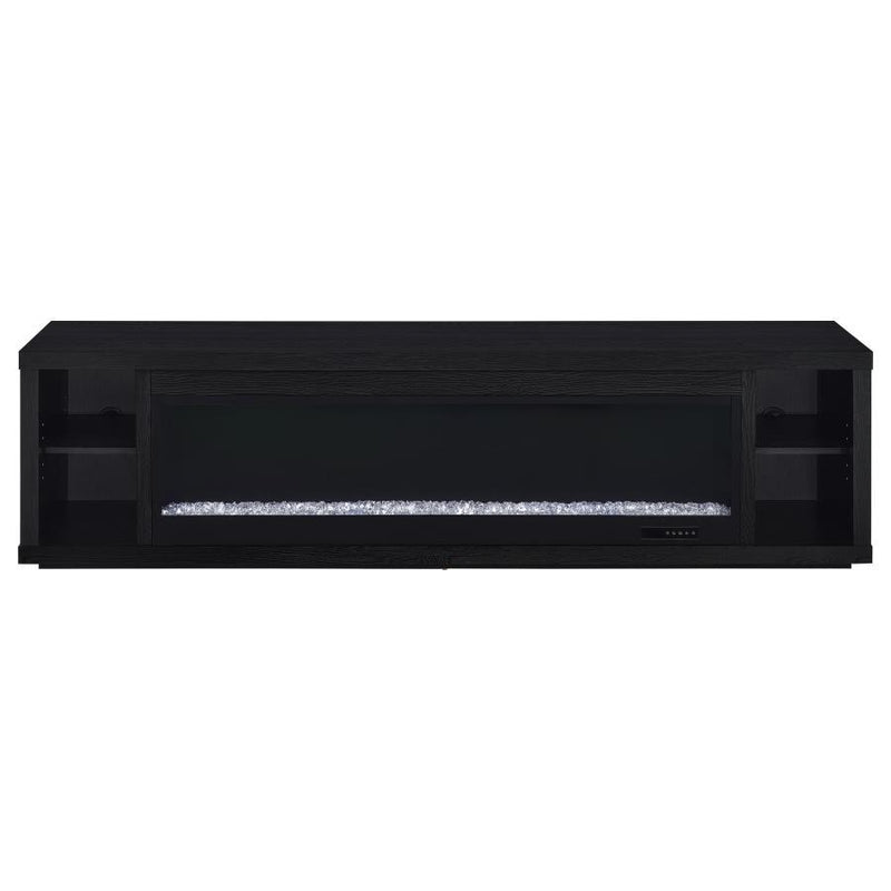Deiter - 79" TV Stand Fireplace Media Console - Black - JaxCo Furniture