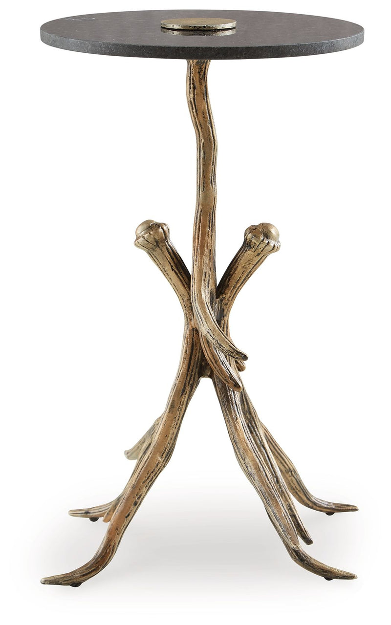 Lemkins - Black / Antique Gold Finish - Accent Table - JaxCo Furniture