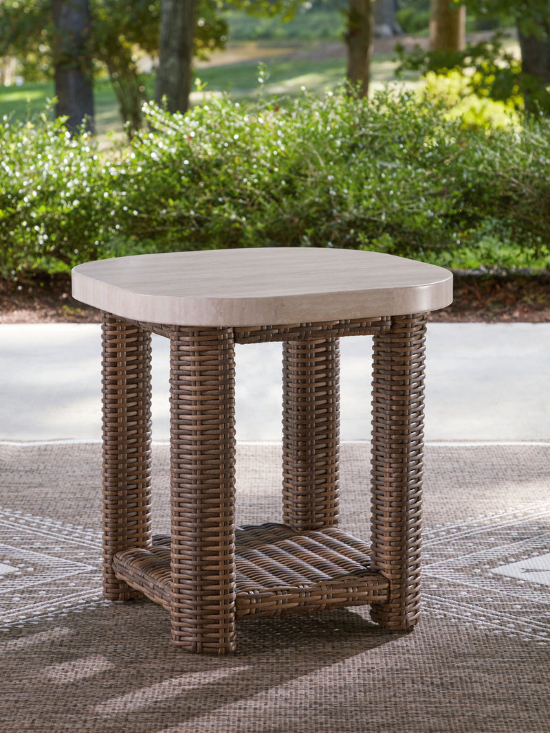 Dolan Creek - Square End Table - Beige / Brown - JaxCo Furniture