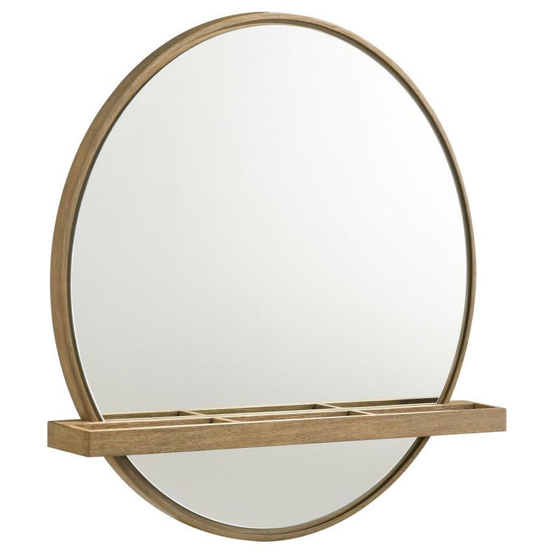 Arini - Round Vanity Wall Mirror With Shelf - JaxCo Furniture