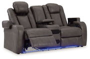 Fyne-dyme - Power Reclining Loveseat With Console/Adj Hdrst - JaxCo Furniture
