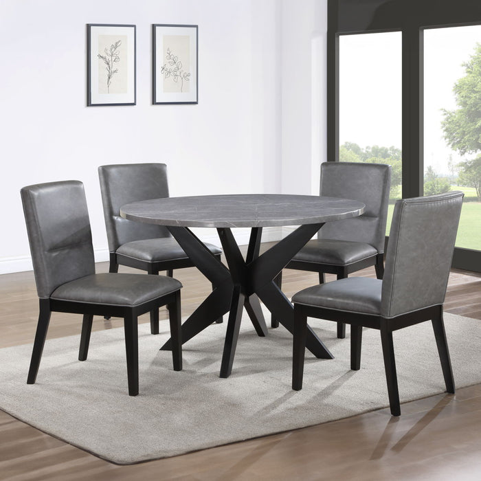 Amy - 5 Piece Dining Set - Gray - JaxCo Furniture