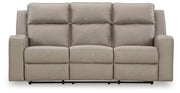 Lavenhorne - Pebble - Rec Sofa W/Drop Down Table - JaxCo Furniture