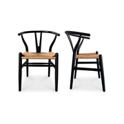 Ventana - Dining Chair (Set of 2) - Black / Natural - JaxCo Furniture