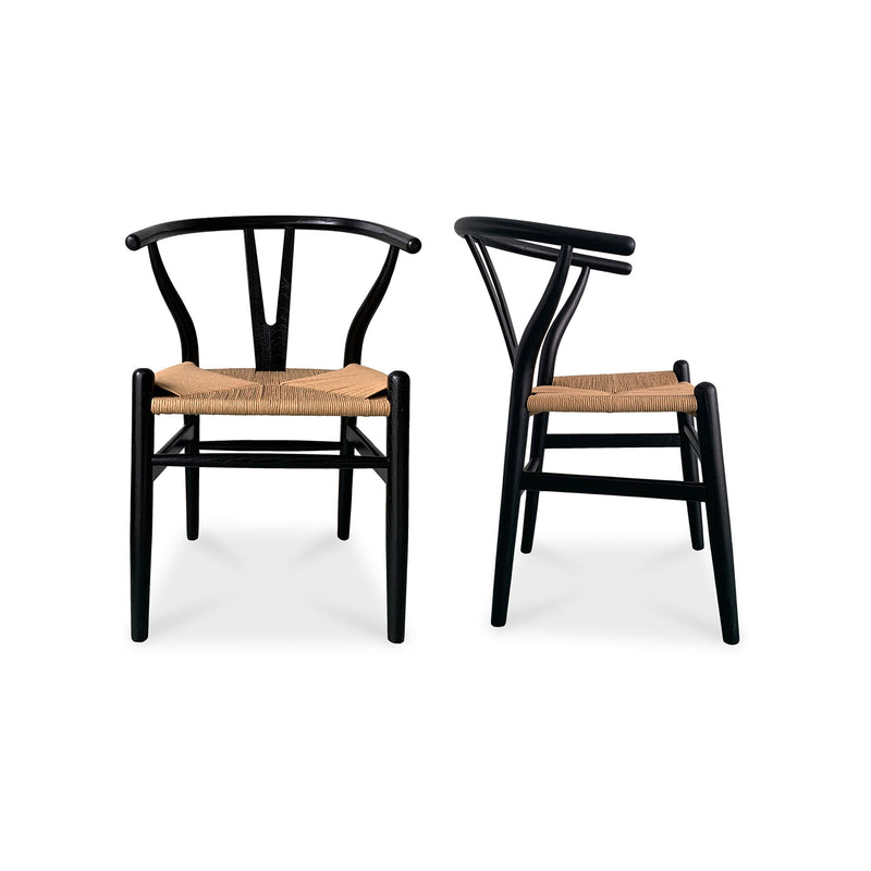 Ventana - Dining Chair (Set of 2) - Black / Natural - JaxCo Furniture