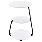 Hilly - 3-Tier Round Accent Side Table - White And Black - JaxCo Furniture