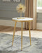 Acheson - Round Marble Top Side Table - White And Gold - JaxCo Furniture