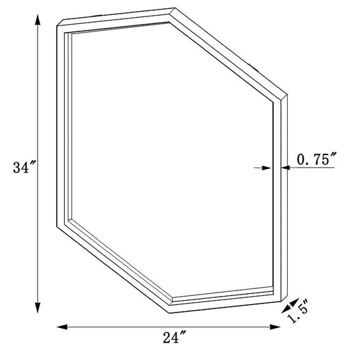 Bledel - Hexagonal Wall Mirror - Gold - JaxCo Furniture