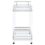 Jefferson - 2-Tier Glass Shelf Acrylic Bar Cart - Chrome - JaxCo Furniture