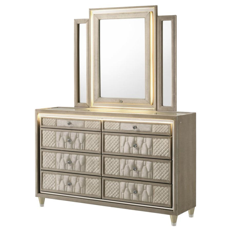 Lorient - 8-Drawer LED Bedroom Dresser Cabinet - JaxCo Furniture