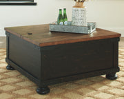 Valebeck - Black / Brown - Lift Top Cocktail Table - JaxCo Furniture