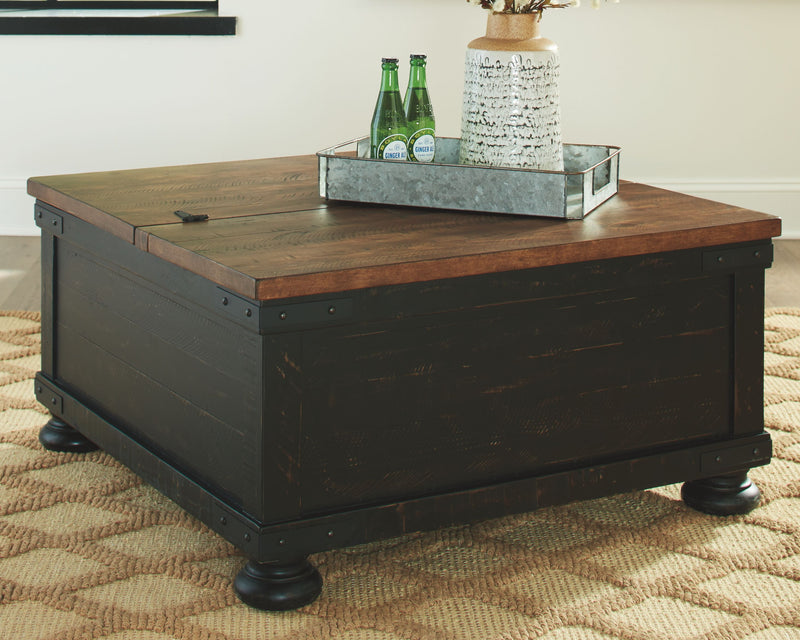 Valebeck - Black / Brown - Lift Top Cocktail Table - JaxCo Furniture