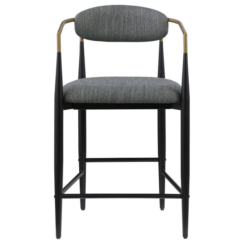 Tina - Metal Counter Height Bar Stool With Upholstered Back And Seat (Set of 2) - JaxCo Furniture
