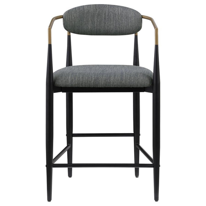 Tina - Metal Counter Height Bar Stool With Upholstered Back And Seat (Set of 2) - JaxCo Furniture