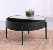 Ozella - Round Table With Hidden Storage Sandy - JaxCo Furniture