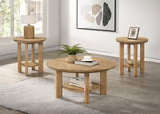 Ottowa - Round Wood Coffee Table Set - JaxCo Furniture