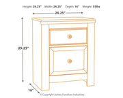 Paxberry - Whitewash - Two Drawer Night Stand - JaxCo Furniture