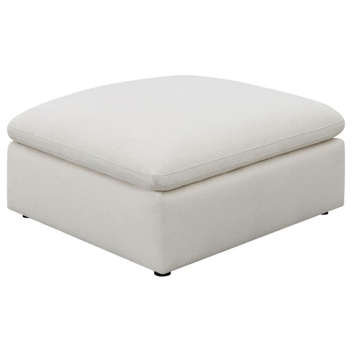 Hobson - Square Upholstered Ottoman - Ivory - JaxCo Furniture