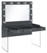 Afshan - 3-Drawer Vanity Set With Lighting - Gray High Gloss - JaxCo Furniture