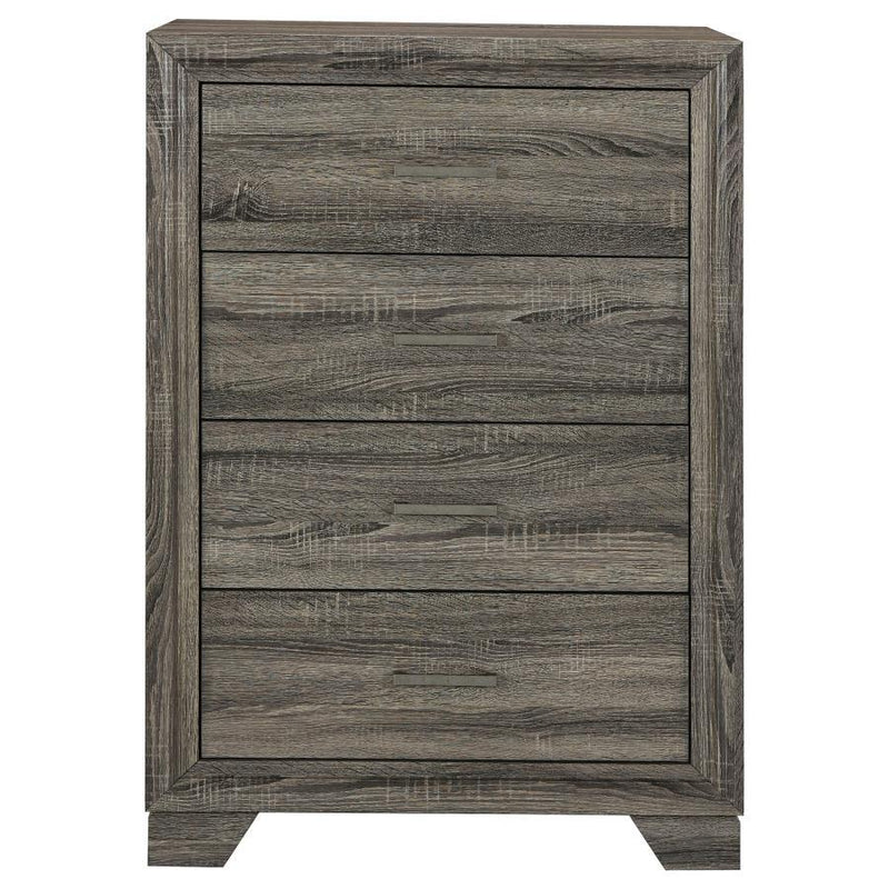 Wright - 4-Drawer Chest Of Drawers - Brown Oak - JaxCo Furniture