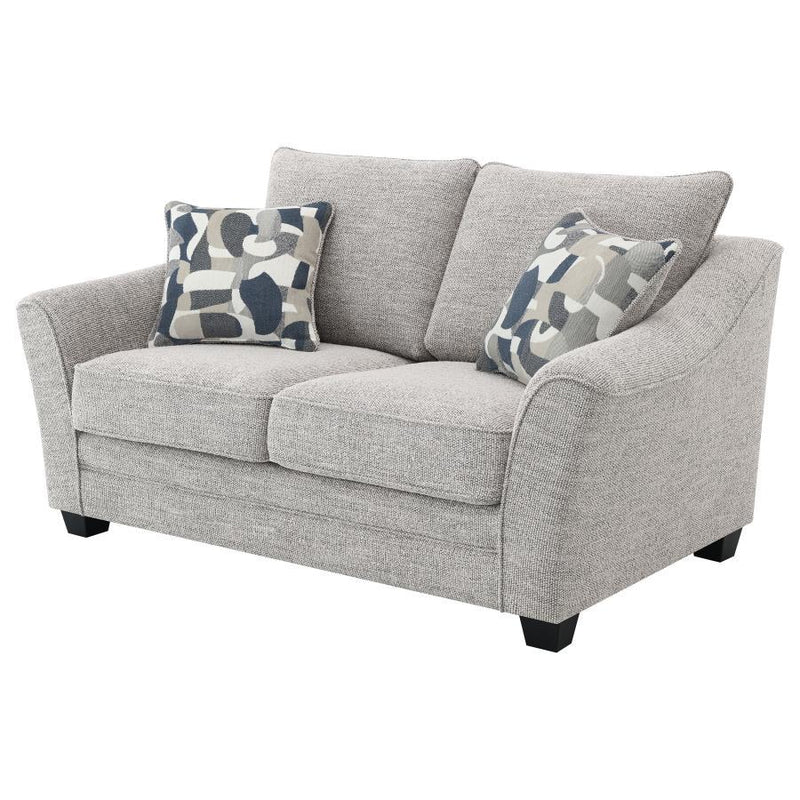 Tomkins - Boucle Upholstered Loveseat - Light Gray - JaxCo Furniture