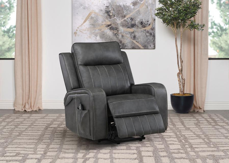 Raelynn - Upholstered Track Arm Recliner - JaxCo Furniture