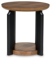 Kraeburn - Brown / Black - Round End Table - JaxCo Furniture