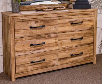 Maystonna - Six Drawer Dresser - Brown - JaxCo Furniture