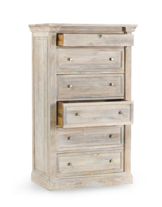 Adelaide - 6 Drawer Chest - Natural White Wash - JaxCo Furniture