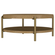 Arini - Round Coffee Table With Storage Shelf - JaxCo Furniture