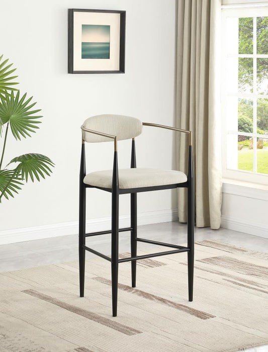 Tina - Metal Pub Height Bar Stool With Upholstered Back And Seat (Set of 2) - JaxCo Furniture