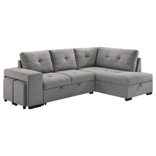 Roanne - Fabric Upholstered Sleeper Sectional Sofa - Gray - JaxCo Furniture
