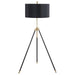 Zabka - Drum Shade Metal Tripod Floor Lamp - Black - JaxCo Furniture