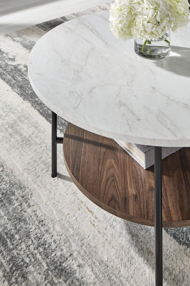 Wrenwich - Brown / Black / White - Occasional Table Set (Set of 3) - JaxCo Furniture