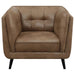 Thatcher - Upholstered Tuxedo Arm Tufted Accent Chair - Brown - JaxCo Furniture