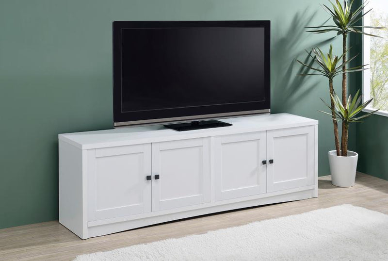 Laughlin - 4 Door Engineered Wood TV Stand - White - JaxCo Furniture