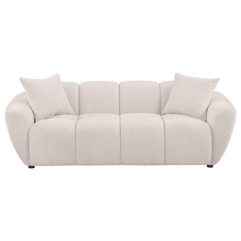 Destino - Chenille Upholstered Splayed Arm Sofa - Greige - JaxCo Furniture