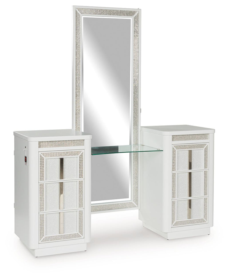 Chalanna - White - Vanity With Mirror - JaxCo Furniture