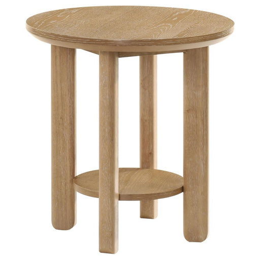 Ottowa - Round Wood Table With Shelf - JaxCo Furniture