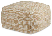 Adamont - Tan / Ivory - Pouf - JaxCo Furniture