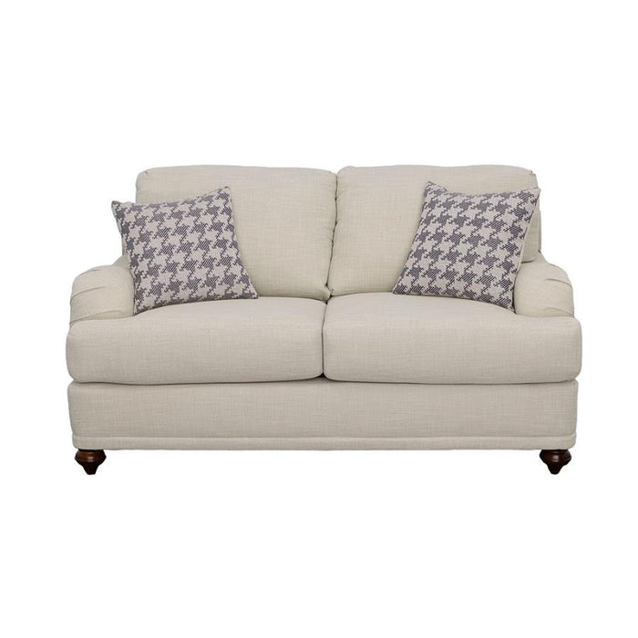 Glenn - Upholstered English Arm Loveseat - Light Gray And Blue - JaxCo Furniture