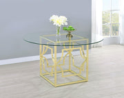 Starlight - Round Glass Top Metal Dining Table - JaxCo Furniture