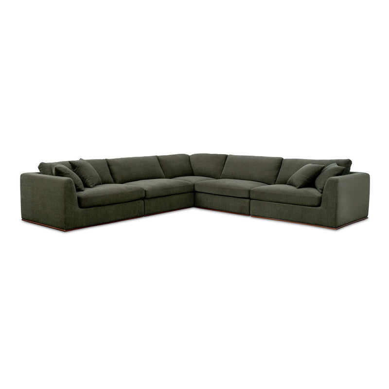 Rue - Classic L Modular Sectional - Dark Green - JaxCo Furniture
