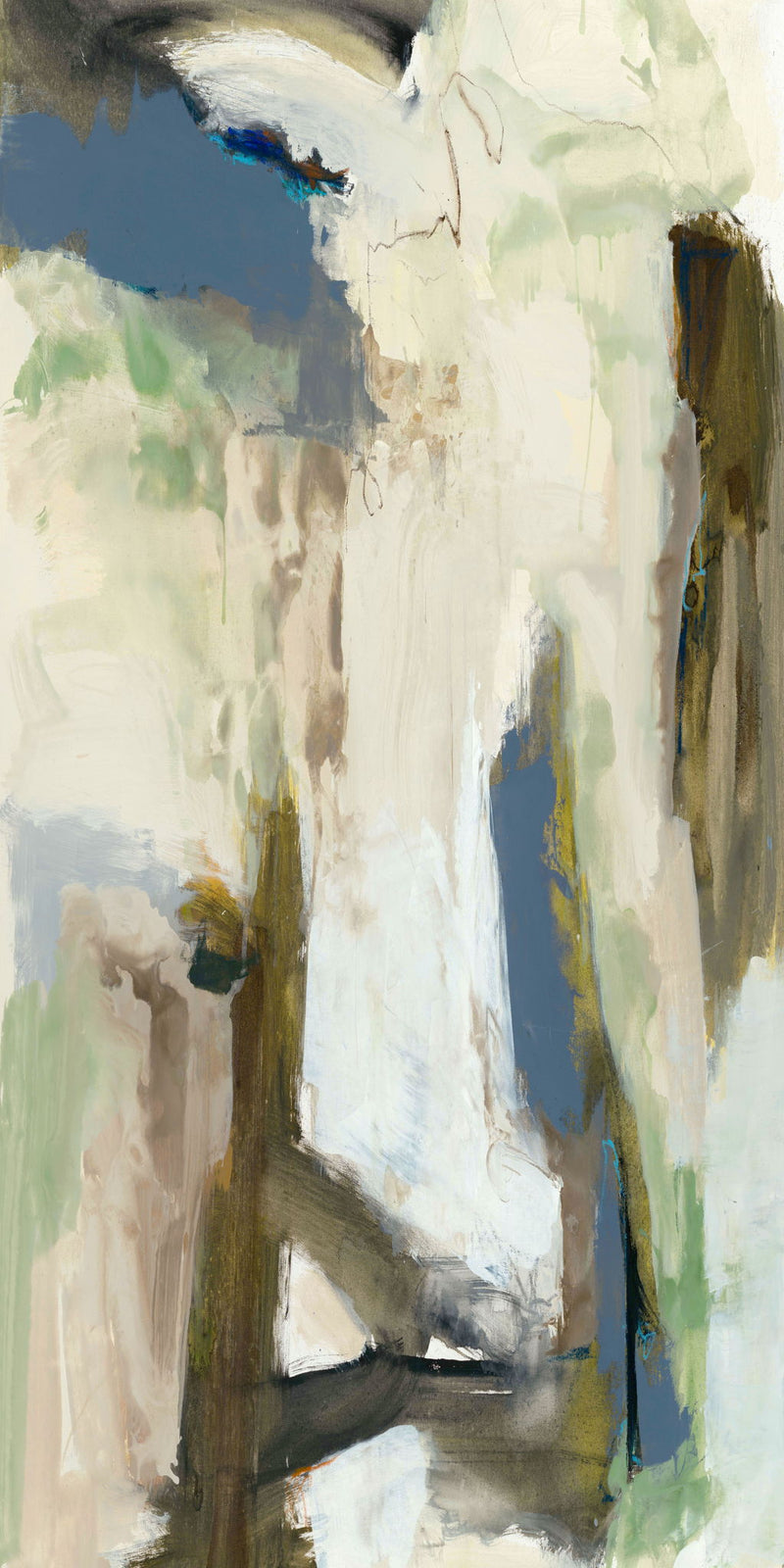 Verna - 36" x 72" Painting Art By Buddy Whitlock - Beige / Blue - JaxCo Furniture