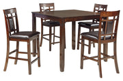 Bennox - Brown - DRM Counter Table Set (Set of 5) - JaxCo Furniture