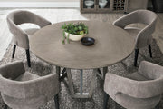 Pure Modern Dining - Round Table With Wood Base - Moonstone - JaxCo Furniture