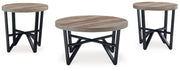 Deanlee - Grayish Brown / Black - Occasional Table Set (Set of 3) - JaxCo Furniture