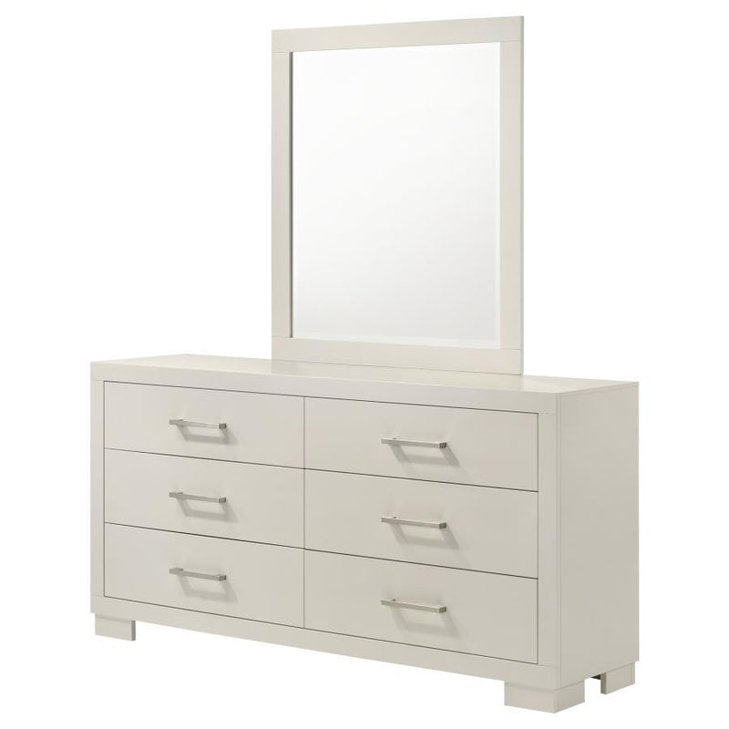 Jessica - 6-Drawer Dresser With Mirror - JaxCo Furniture