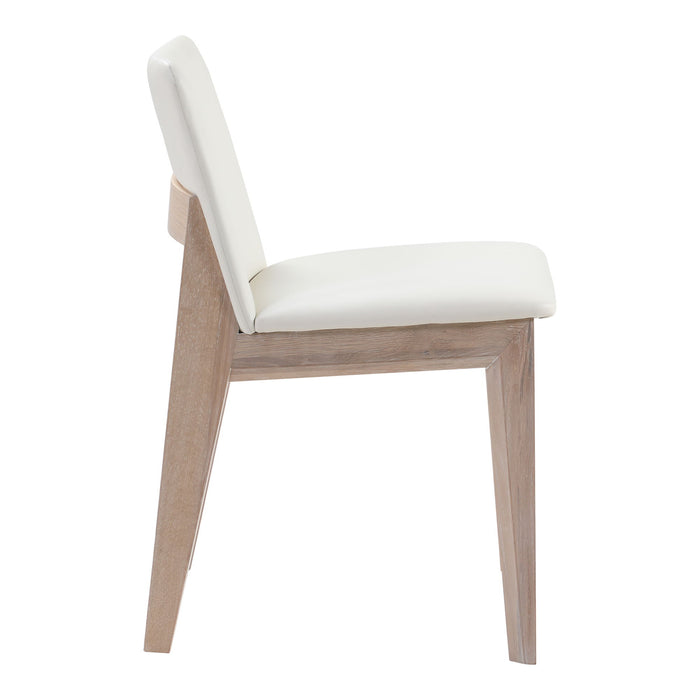 Deco - Oak Dining Dining Chair PVC (Set of 2) - Cream White - JaxCo Furniture